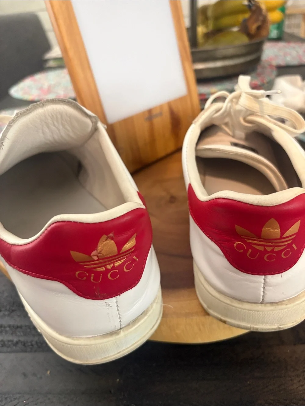 Men's Cream Sneakers with Navy Stripes - Athletic Casual Style